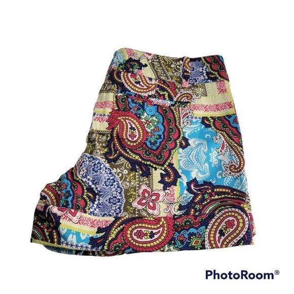 New York & Company multi colored paisley print shorts - Picture 2 of 5